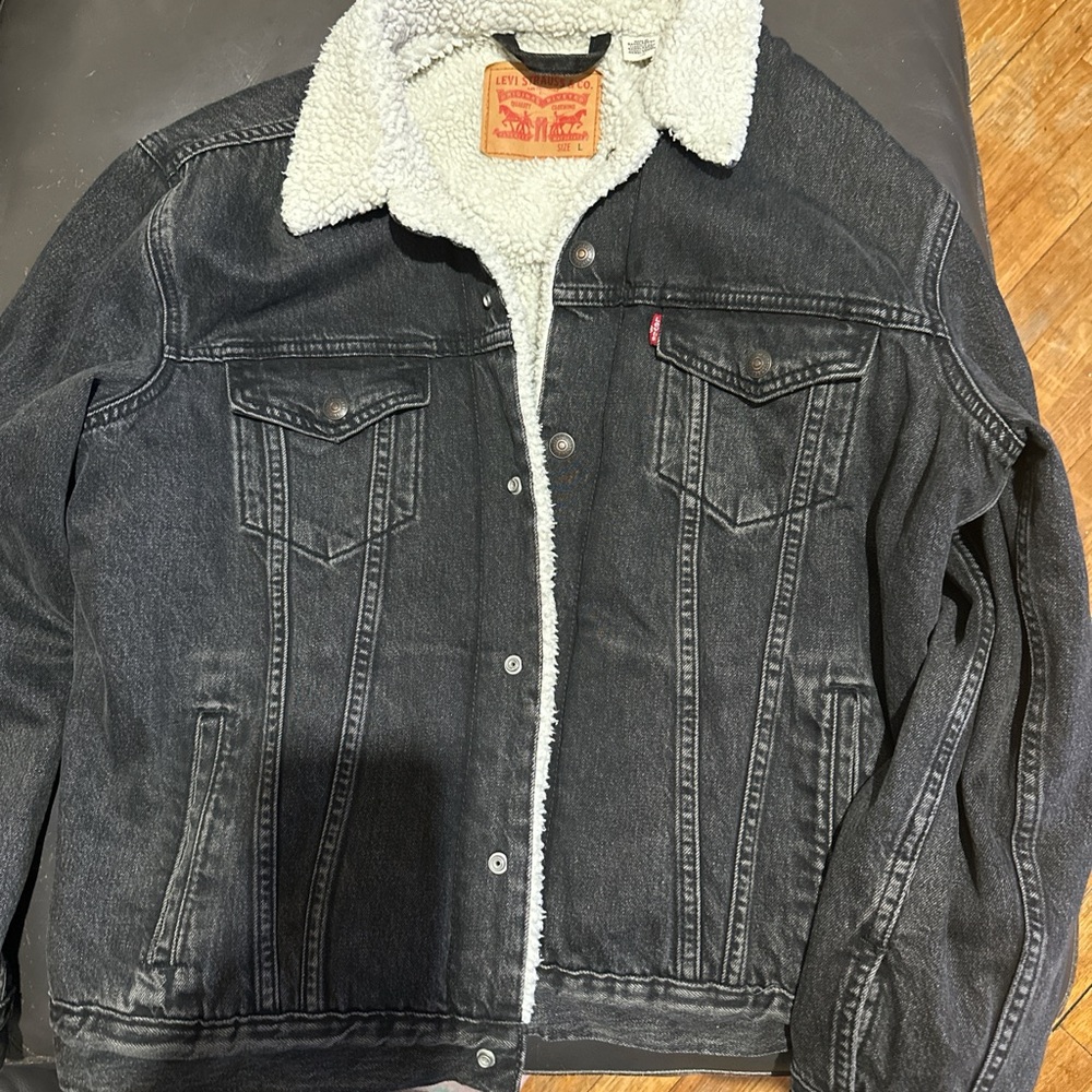 Levi's Black Lightweight Shirt Jacket with Sherpa Lining